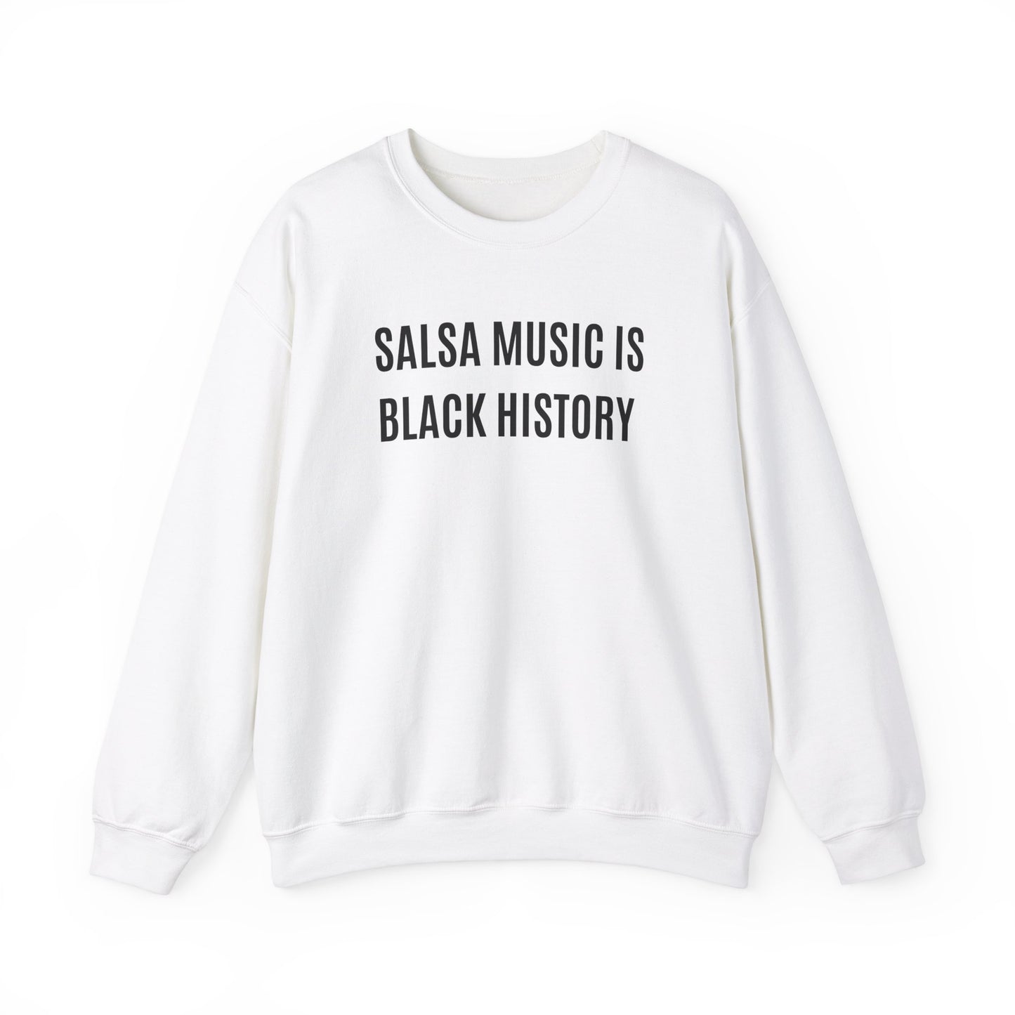 "Salsa Music is Black History" Crewneck sweatshirt in White