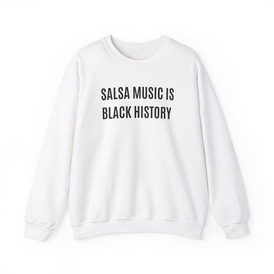 "Salsa Music is Black History" Crewneck sweatshirt in White