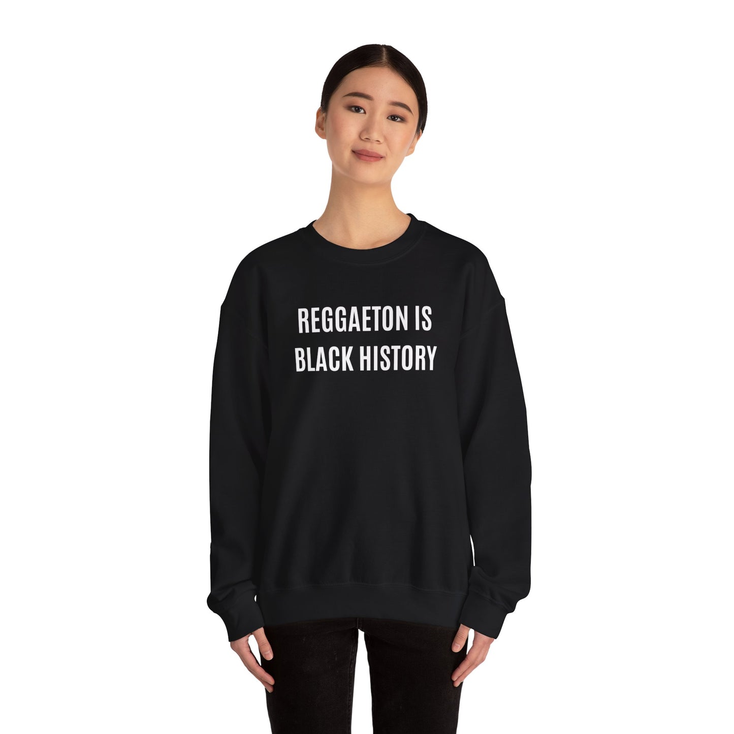 "Reggaeton is Black History" Crewneck sweatshirt in Black