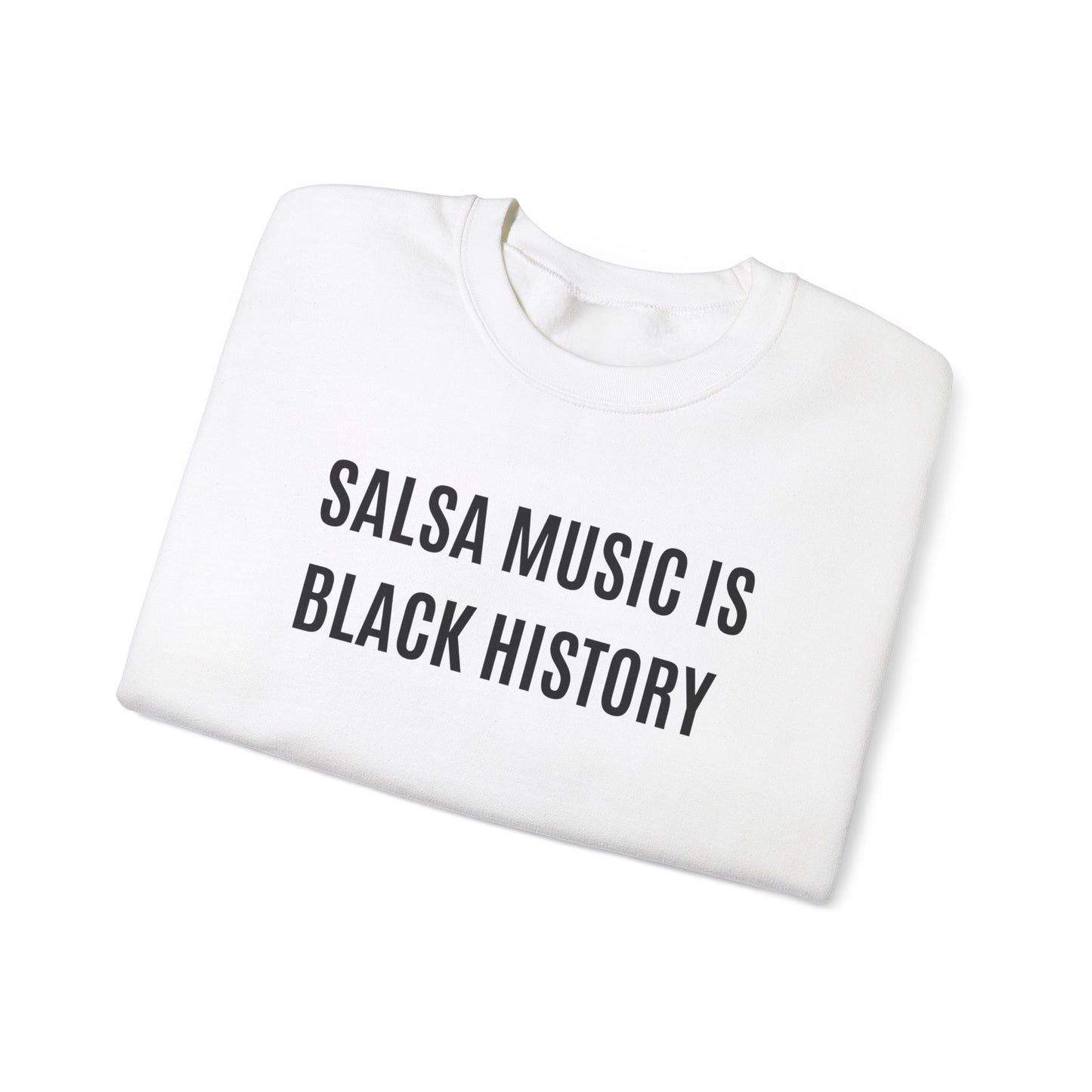 "Salsa Music is Black History" Crewneck sweatshirt in White