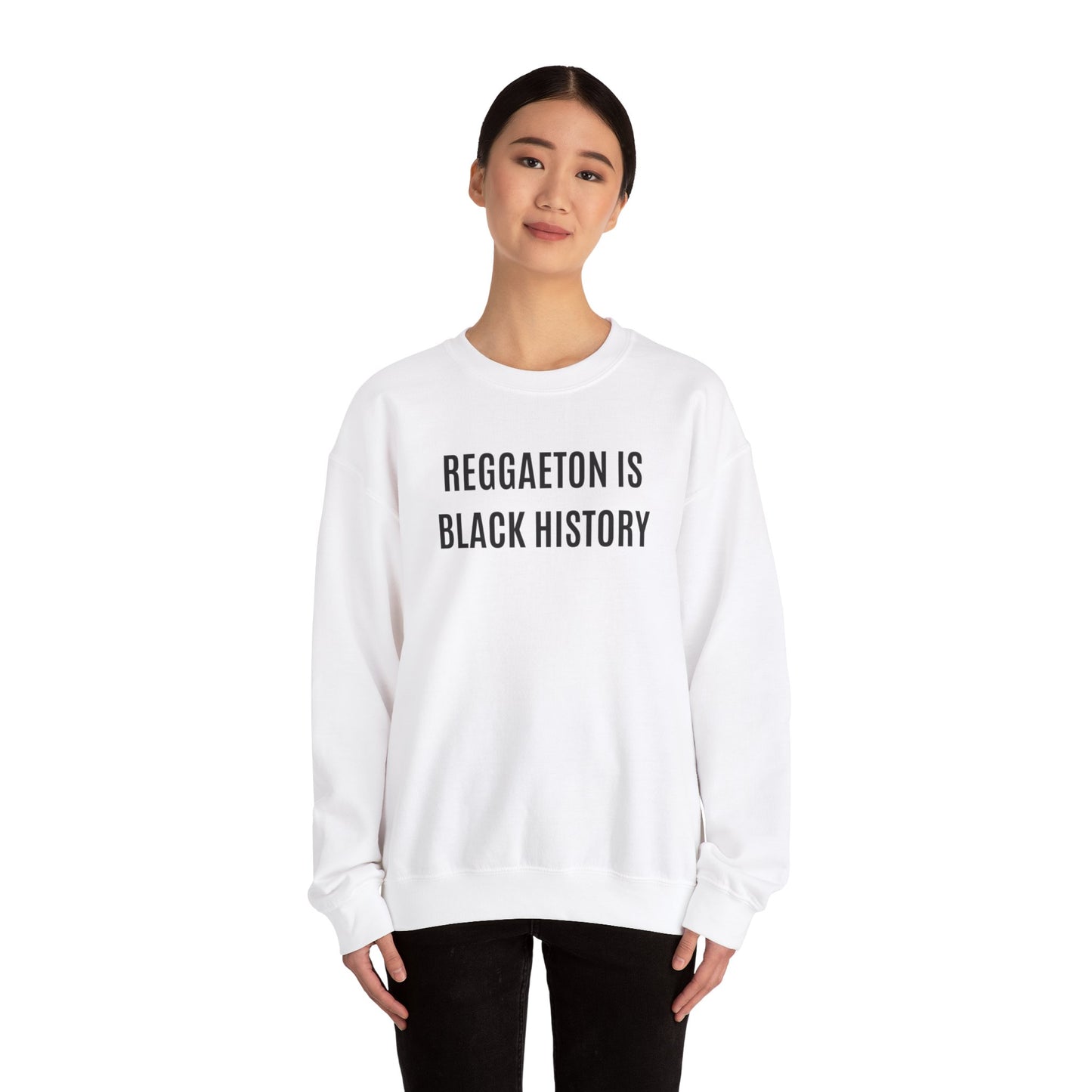 "Reggaeton is Black History" Crewneck sweatshirt in White